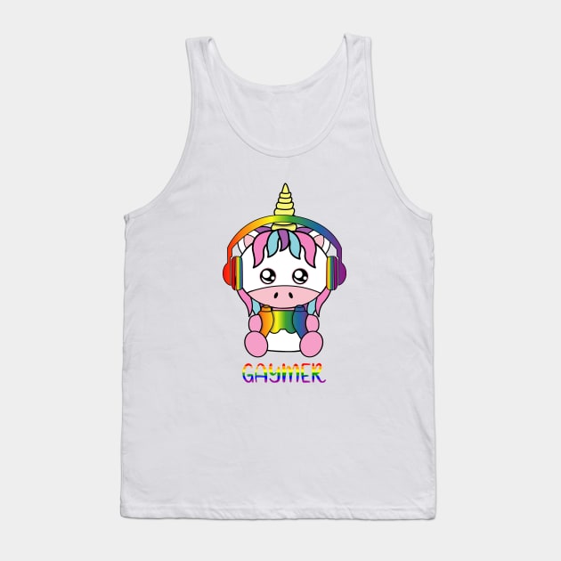 Gaymer, cute unicorn Tank Top by JS ARTE